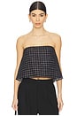 view 1 of 6 Trellis Strapless Tie Back Top in Black & Cream