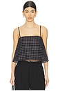 view 2 of 6 Trellis Strapless Tie Back Top in Black & Cream