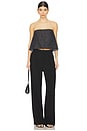 view 5 of 6 Trellis Strapless Tie Back Top in Black & Cream