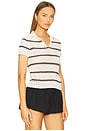 view 2 of 4 Macrame Stripe Henley Top in Off White Combo