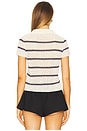 view 3 of 4 Macrame Stripe Henley Top in Off White Combo