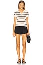 view 4 of 4 Macrame Stripe Henley Top in Off White Combo