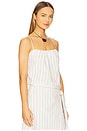 view 2 of 5 Seedling Stripe Draped Front Tank in Off White & Marigold