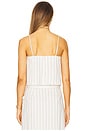 view 3 of 5 Seedling Stripe Draped Front Tank in Off White & Marigold