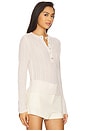 view 2 of 5 Waffle Knit Henley Top in White Sand