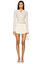 view 4 of 5 Waffle Knit Henley Top in White Sand