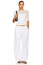 view 4 of 4 Double Layer Rib Elbow Sleeve Top in Optic White