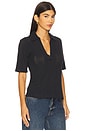 view 2 of 4 Elbow Sleeve Polo Top in Coastal Blue
