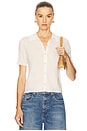 view 1 of 4 Collared Button Up Top in Off White