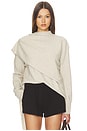 view 2 of 5 Draped Crew Neck Top in Dove Oat