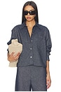 view 1 of 4 Cropped Long Sleeve Shirt in Indigo