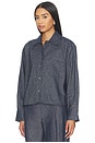 view 2 of 4 Cropped Long Sleeve Shirt in Indigo