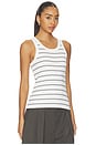 view 2 of 4 Stripe Scoop Neck Tank in Herb Combo