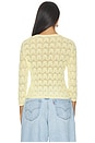 view 3 of 5 Fine Lace 3/4 Sleeve Crew Neck in Dandelion