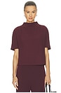 view 1 of 4 Draped Funnel Neck Top in Black Rose