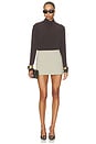 view 5 of 4 Longsleeve Draped Cowl Blouse in Smoked Truffle