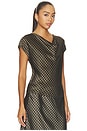 view 2 of 5 Ombre Plaid On Cowl Neckcap Sleeveless Blouse in Black & Camel
