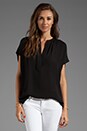 view 1 of 3 Cap Sleeve Popover Blouse in Black