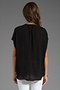 view 2 of 3 Cap Sleeve Popover Blouse in Black