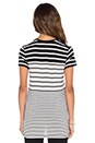 view 3 of 3 Short Sleeve Engineered Stripe Tee in Black & Off White