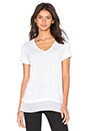 view 1 of 3 Crinkle Chiffon Mixed Media V-Neck Tee in Off White