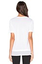 view 3 of 3 Crinkle Chiffon Mixed Media V-Neck Tee in Off White