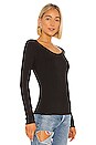 view 2 of 4 Long Sleeve Deep Scoop Neck Top in Black