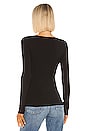 view 3 of 4 Long Sleeve Deep Scoop Neck Top in Black