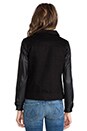 view 4 of 6 Anika Denim Leather Sleeve Jacket in Black in Black Denim