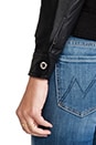 view 6 of 6 Anika Denim Leather Sleeve Jacket in Black in Black Denim