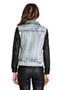 view 4 of 6 Anika Denim Leather Sleeve Jacket in Blue in Blue Denim