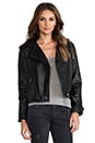 view 1 of 6 Eliza Classic Leather Biker Jacket in Black