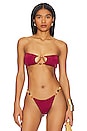 view 2 of 5 Martha Bandeau Bikini Top in Cranberry