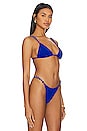 view 2 of 4 Beads Parallel Triangle Bikini Top in Blue Ocean