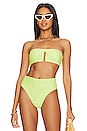 view 1 of 5 Sandy Scales Bandeau Bikini Top in Wasabi