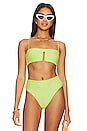 view 2 of 5 Sandy Scales Bandeau Bikini Top in Wasabi