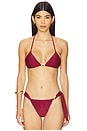 view 1 of 5 Liza Triangle Bikini Top in Sense Matte Ponche