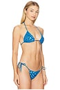 view 2 of 4 Knit Triangle Bikini Top in Jacquard Neptune