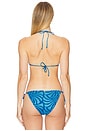 view 3 of 4 Knit Triangle Bikini Top in Jacquard Neptune