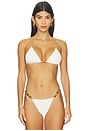 view 1 of 4 Lesley T Back Triangle Bikini Top in Firenze White