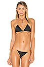 view 1 of 4 Pipping Criss Cross Bikini Top in Solid Black