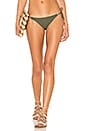 view 1 of 4 Long Side Tie Bikini Bottom in Solid Military