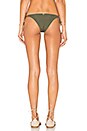 view 3 of 4 Long Side Tie Bikini Bottom in Solid Military