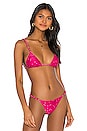 view 1 of 5 Beads Triangle Bikini Top in Brigitte Pink
