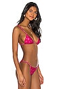 view 2 of 5 Beads Triangle Bikini Top in Brigitte Pink