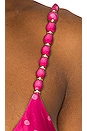 view 5 of 5 Beads Triangle Bikini Top in Brigitte Pink