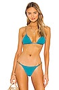 view 1 of 4 Laura Tri Parallel Bikini Top in Turquoise