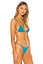 view 2 of 4 Laura Tri Parallel Bikini Top in Turquoise
