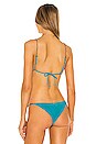 view 3 of 4 Laura Tri Parallel Bikini Top in Turquoise