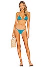 view 4 of 4 Laura Tri Parallel Bikini Top in Turquoise